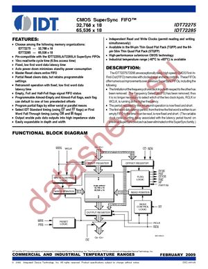 IDT72275L20TFI datasheet  